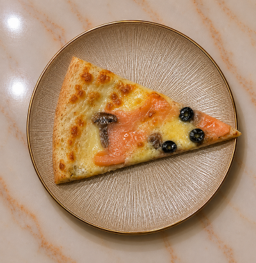 Part pizza saumon fumé